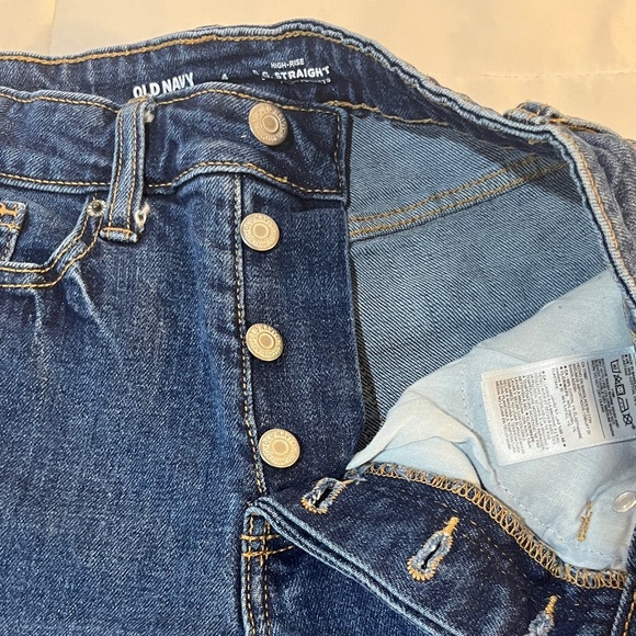 Women's Old Navy OG Straight Button-Fly Jeans Women's Size 4 - Picture 2 of 4